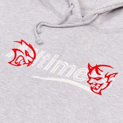 Alltimers Hell Demon Embroidered Hoody heather grey