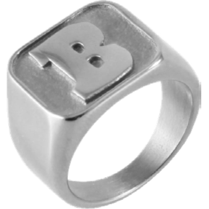 Baker Capital B Ring silver large
