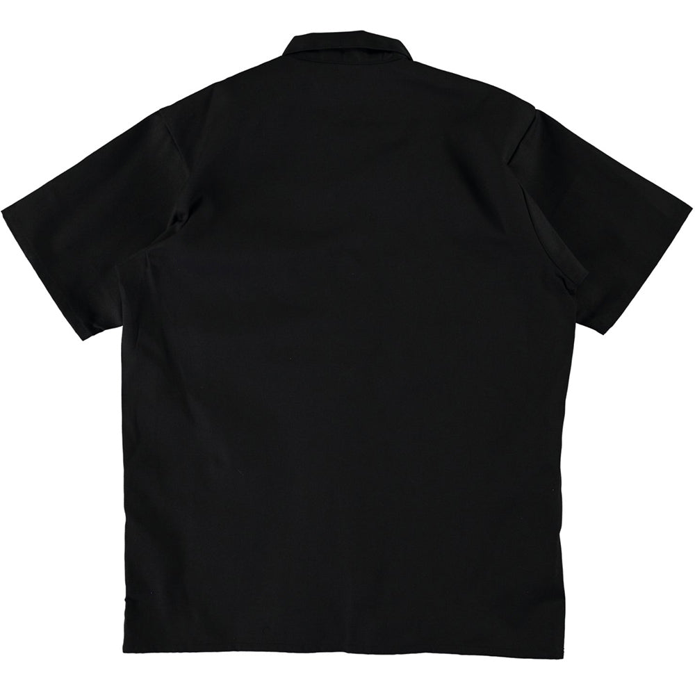 Ben Davis short sleeve half zip work shirt solid black