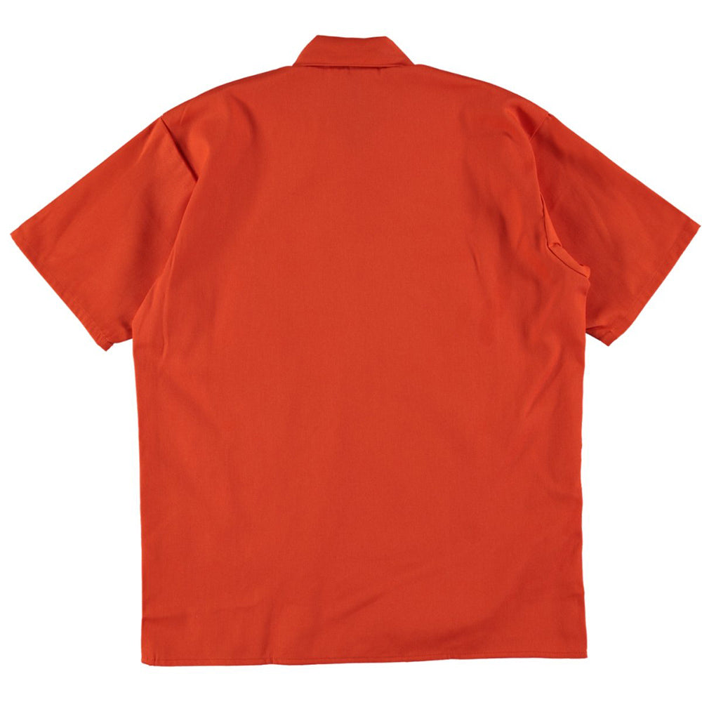Ben Davis short sleeve half zip work shirt solid orange