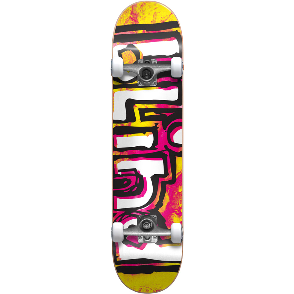 Blind OG Water Colour Soft Top Yellow/Pink complete skateboard 6.75"