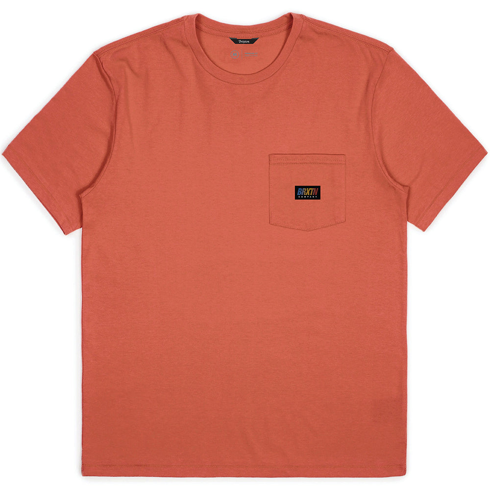 Brixton Cortez pocket T shirt coral