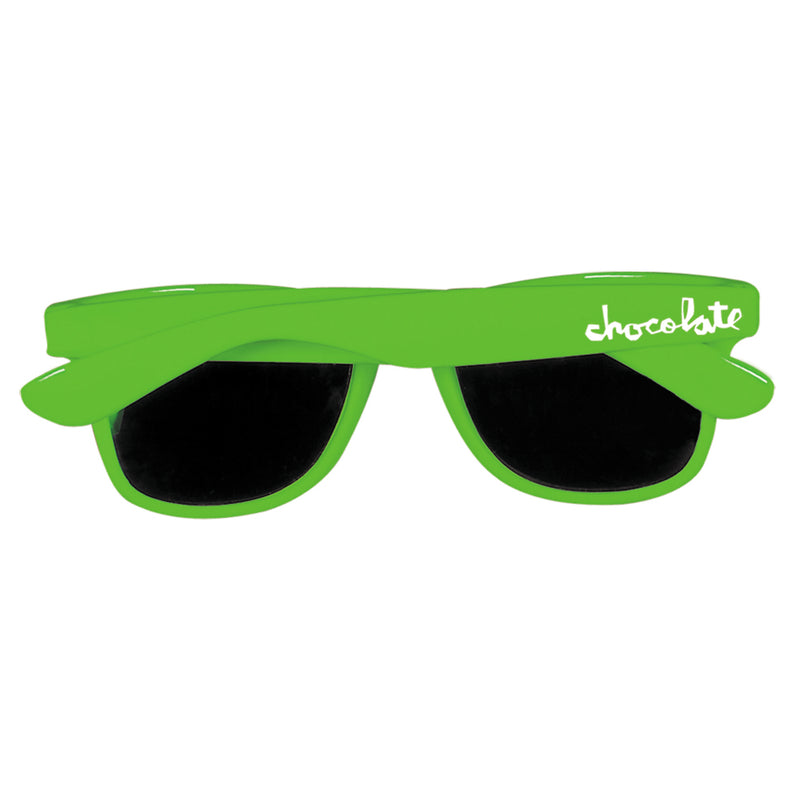 Chocolate Chunk Shades florescent green sunglasses