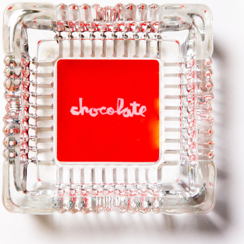 Chocolate Red Square Ashtray