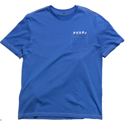 Chrystie JPN Logo Contrast Stitch T shirt royal blue