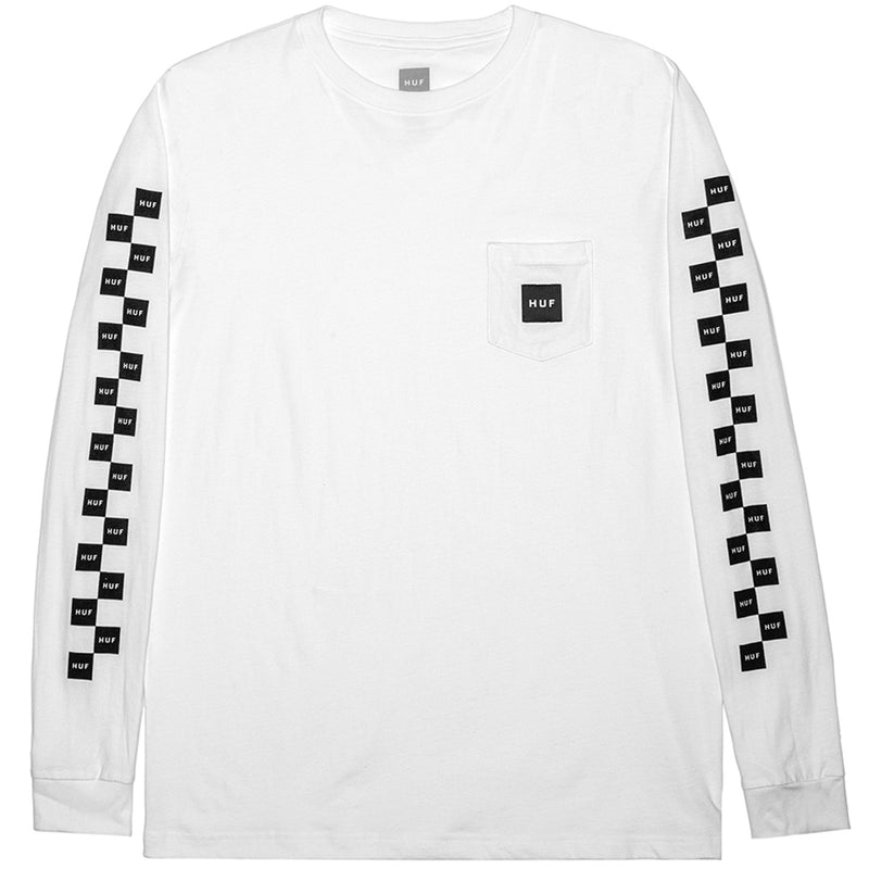 HUF Bunny Hop white/black long sleeve pocket T shirt