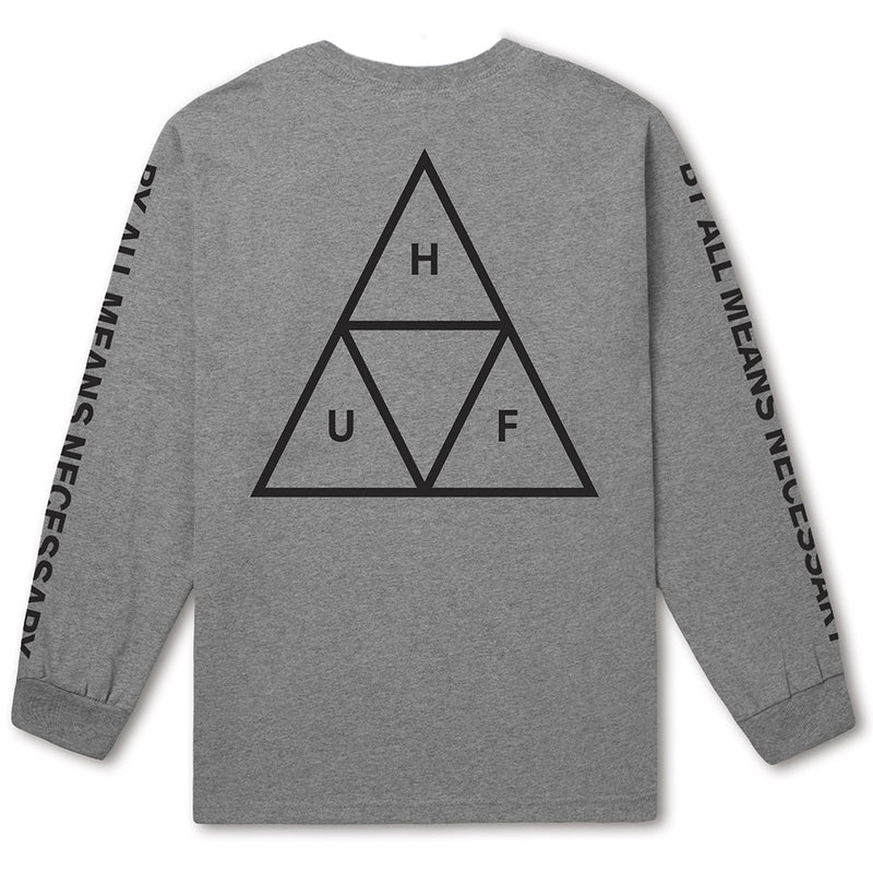 HUF Triple Triangle long sleeve T shirt grey heather