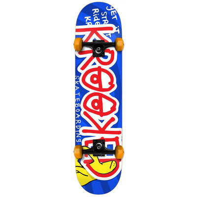 Krooked Krash Test blue complete skateboard 8"