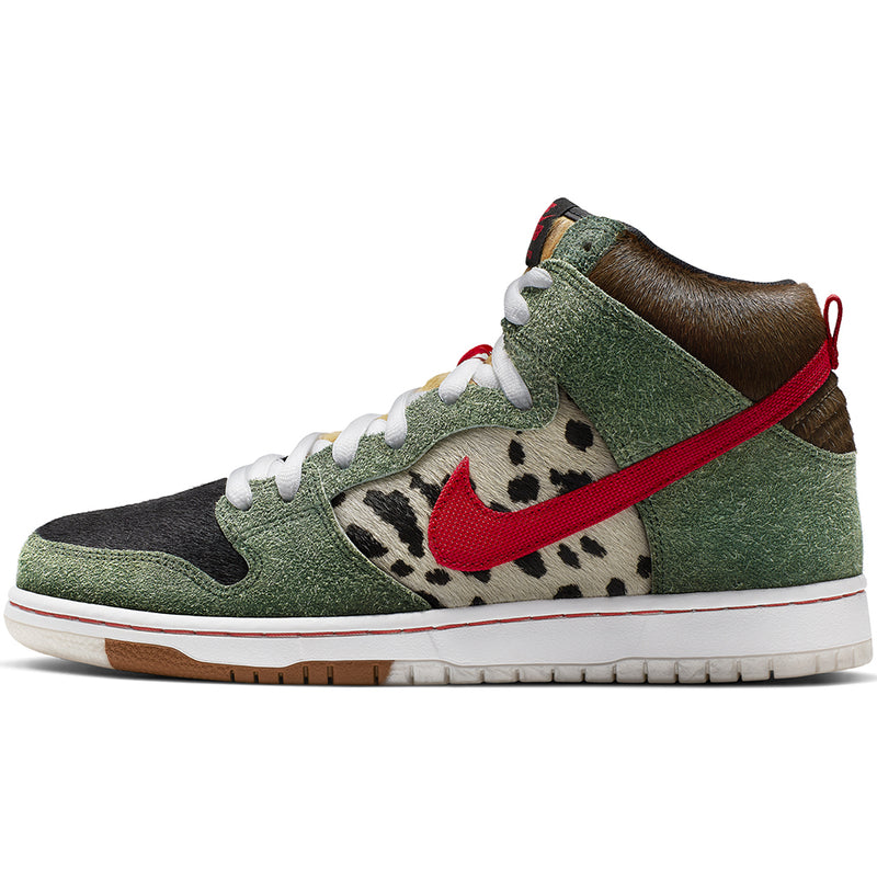 Nike SB Dunk High Pro QS fir/university red-black-white
