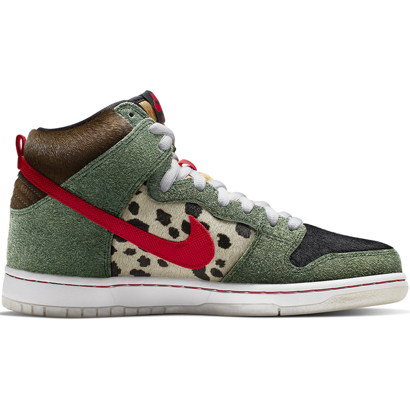 Nike SB Dunk High Pro QS fir/university red-black-white