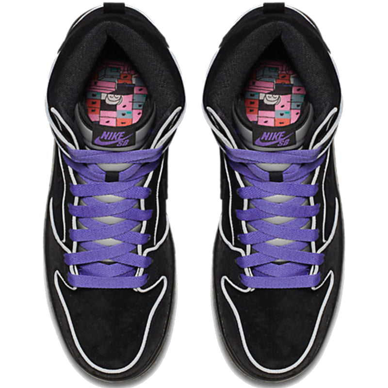 Nike SB Dunk High Elite black/black-white-purple haze