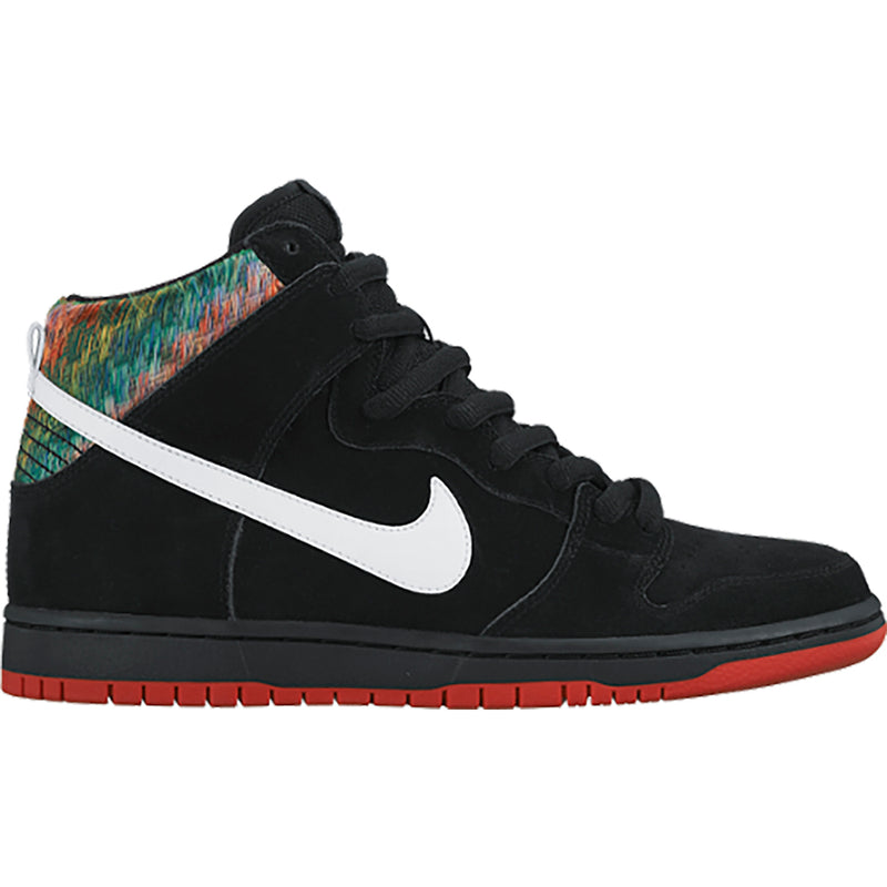 Nike SB Dunk High Premium black/black-challenge red-metallic silver
