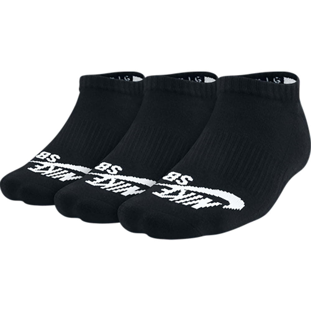 Nike SB No Show black/white 3 pack socks UK 8-11