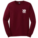 NOTE Bee Back cardinal red/white long sleeve T shirt