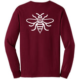 NOTE Bee Back cardinal red/white long sleeve T shirt