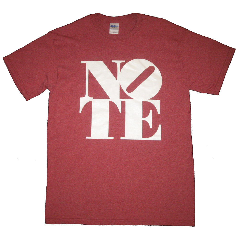 NOTE Big Logo heather cardinal/white T shirt
