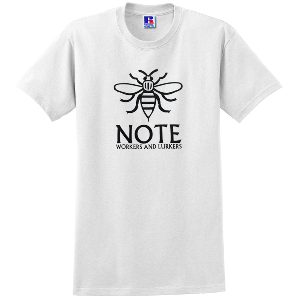 NOTE Bee Workers & Lurkers white T shirt