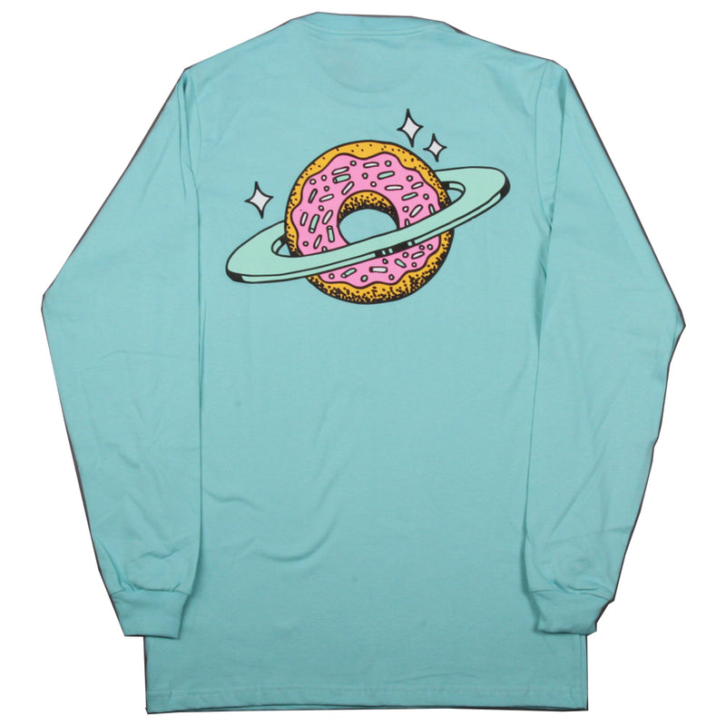 Skateboard Cafe Planet Donut aqua long sleeve T shirt