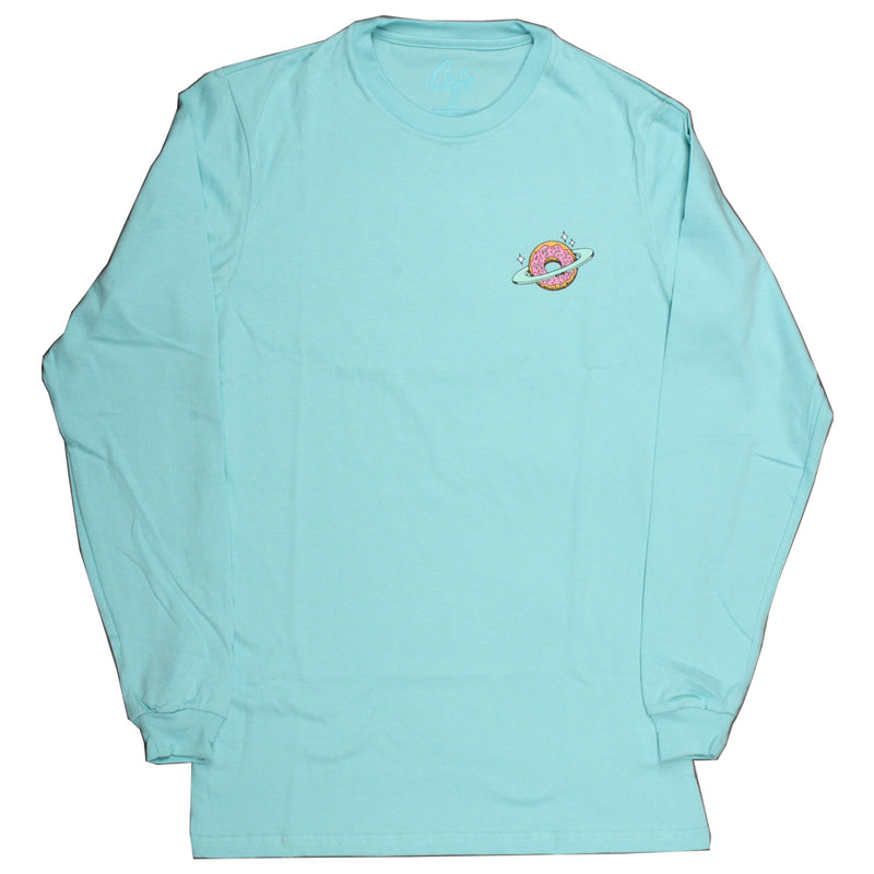 Skateboard Cafe Planet Donut aqua long sleeve T shirt