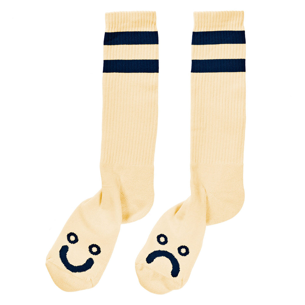 Polar Happy Sad pastel yellow socks UK 6.5 - 8