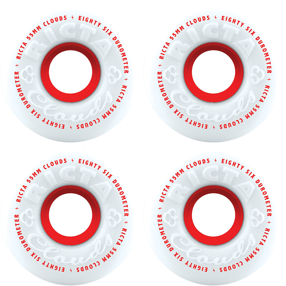 Ricta Clouds Red 86A Skateboard Wheels 55mm