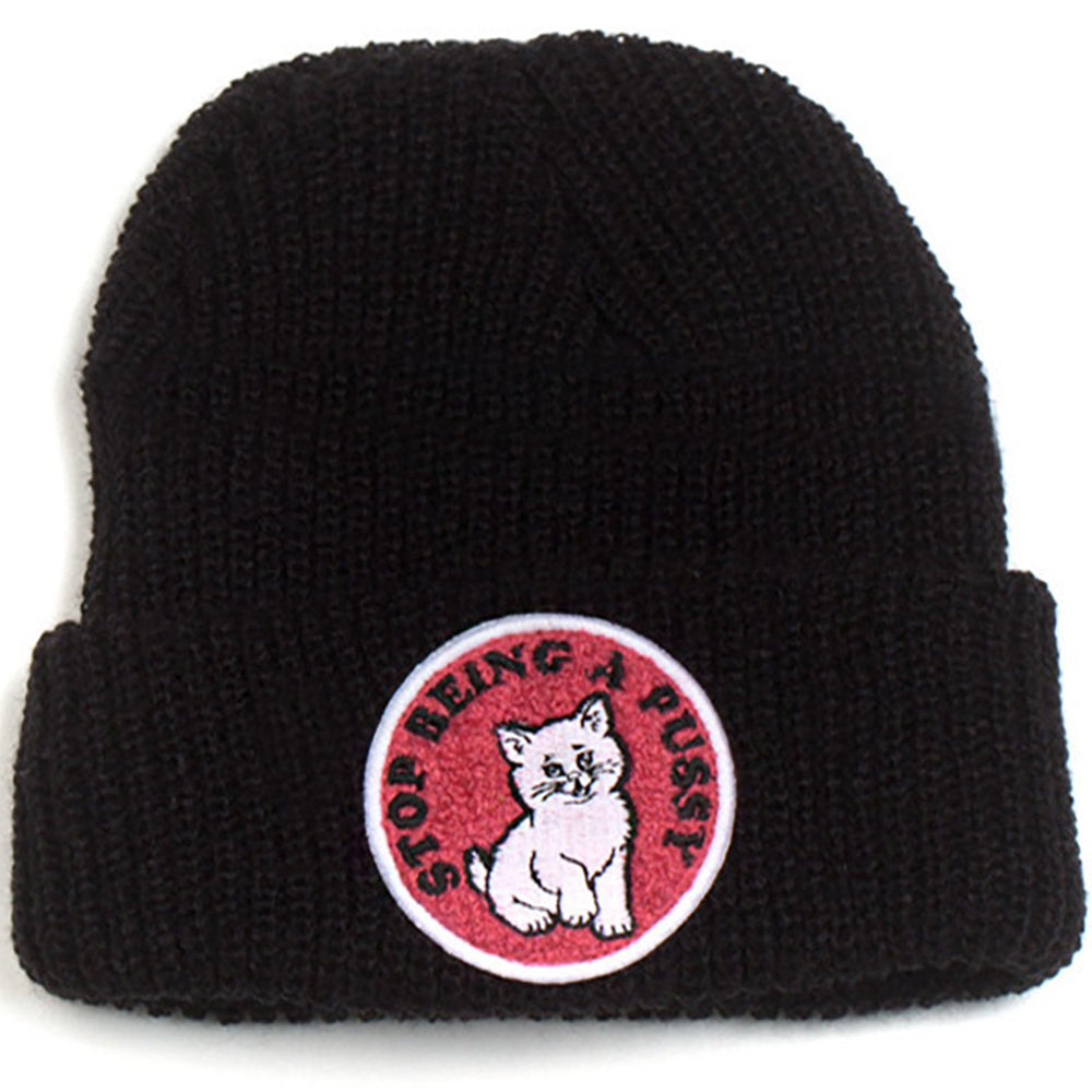 Ripndip Stop Being A Pussy ribbed black beanie