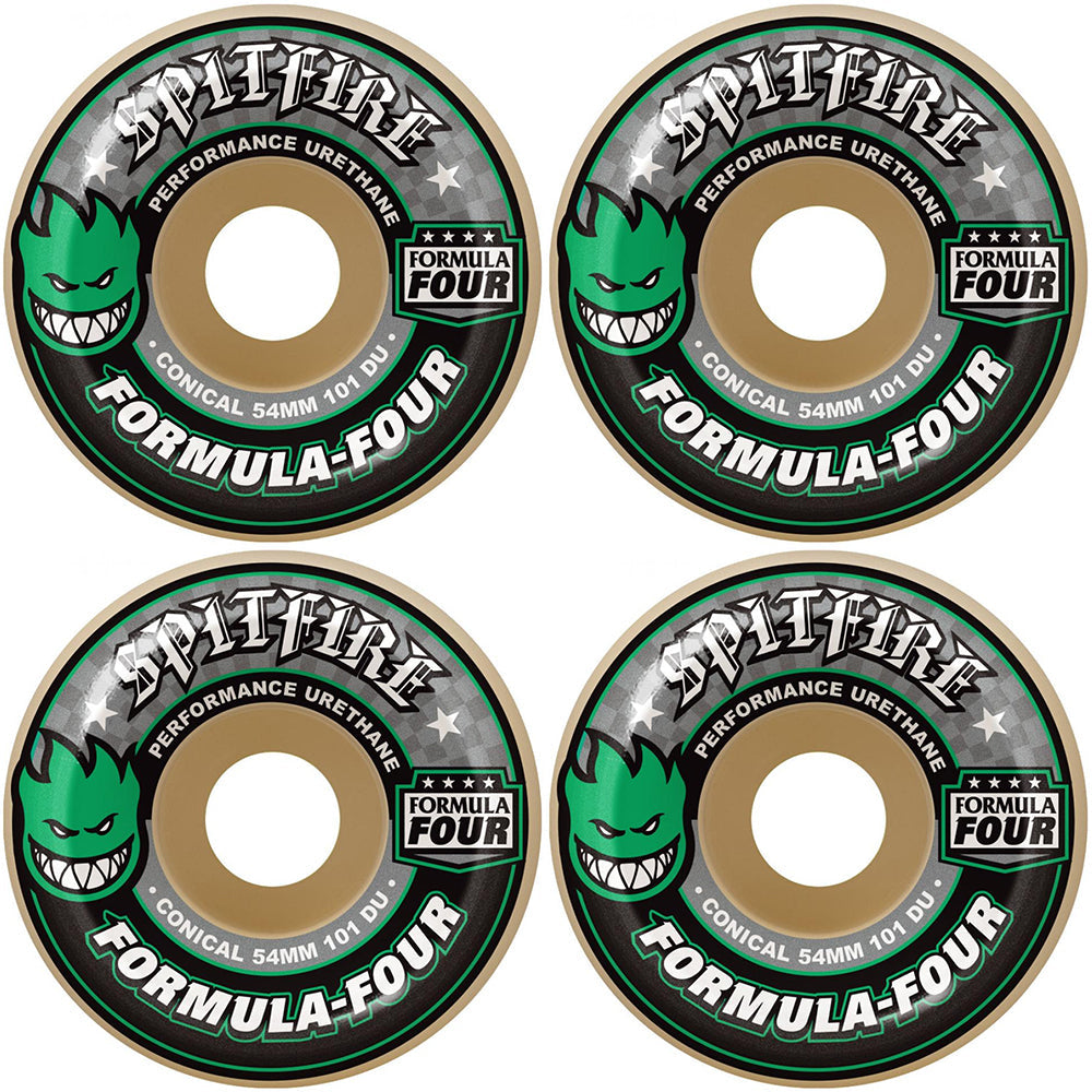 Spitfire Formula Four Conical Green Print 101du Wheels 56mm