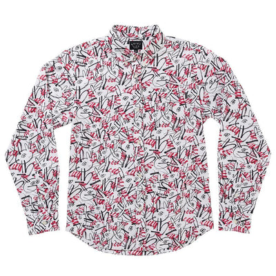 The Quiet Life Jarvis long sleeve button down shirt red/white