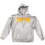 Thrasher Flame Logo hood heather grey