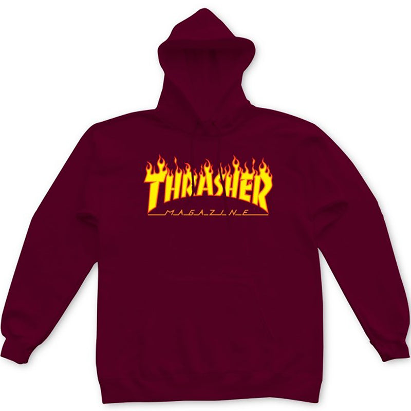 Thrasher Flame Logo hood maroon
