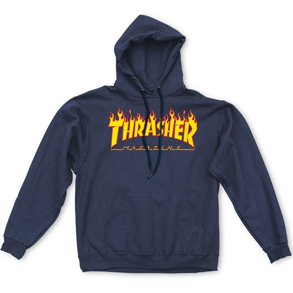 Thrasher Flame Logo hood navy