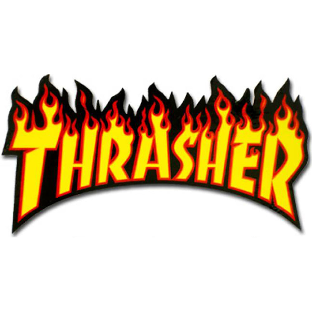 Thrasher Flame Logo Sticker yellow Medium