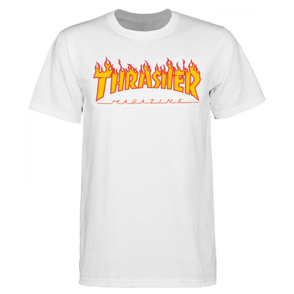 Thrasher Flame Logo T shirt white