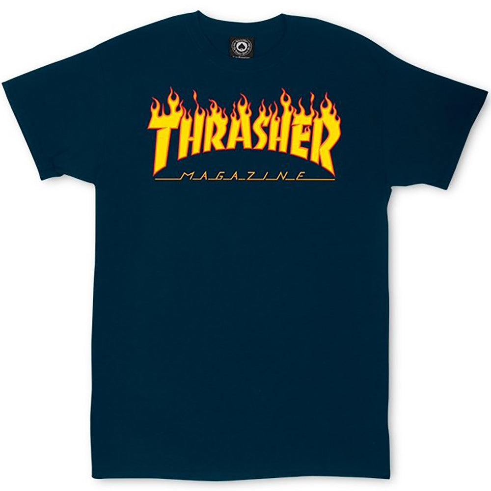 Thrasher Flame Logo T shirt navy