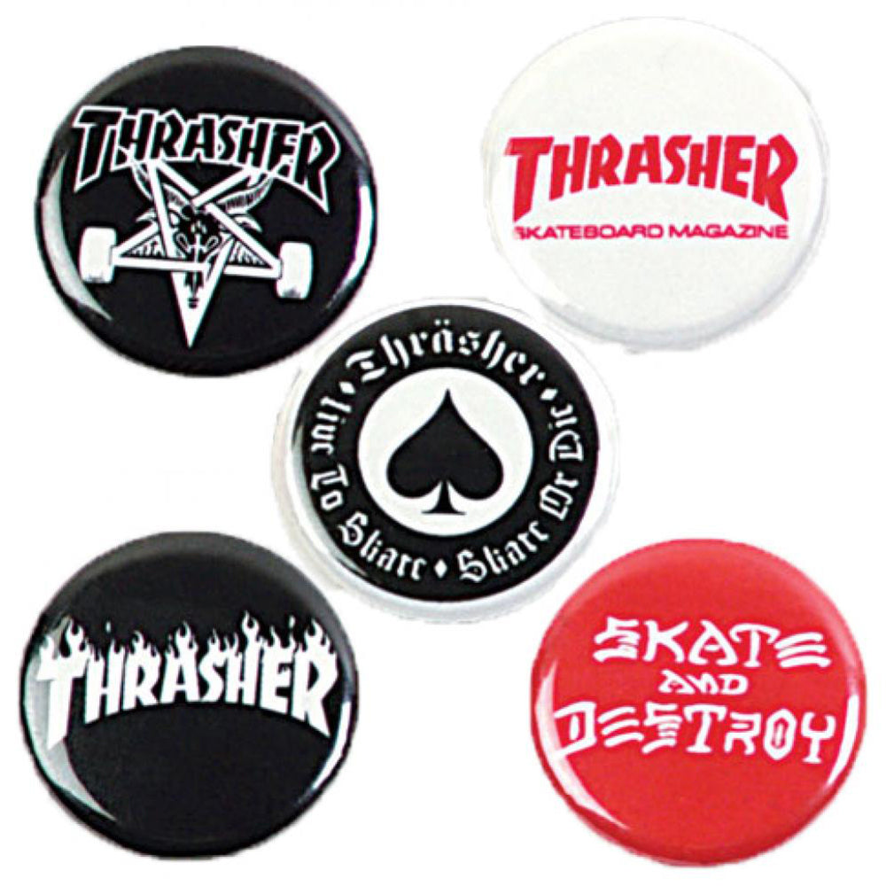 Thrasher Logo pin badge 5 pack
