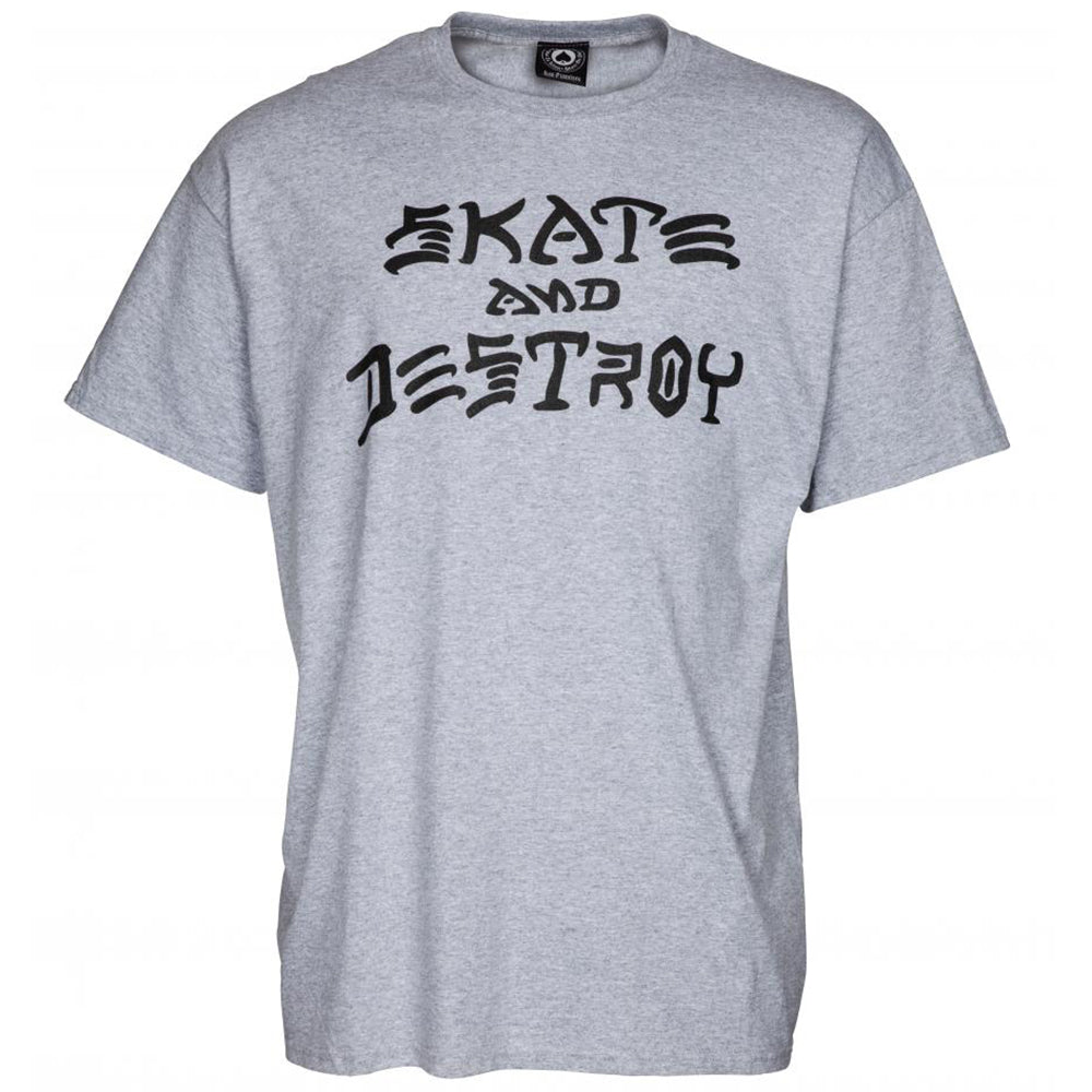 Thrasher Skate and Destroy heather grey T Shirt