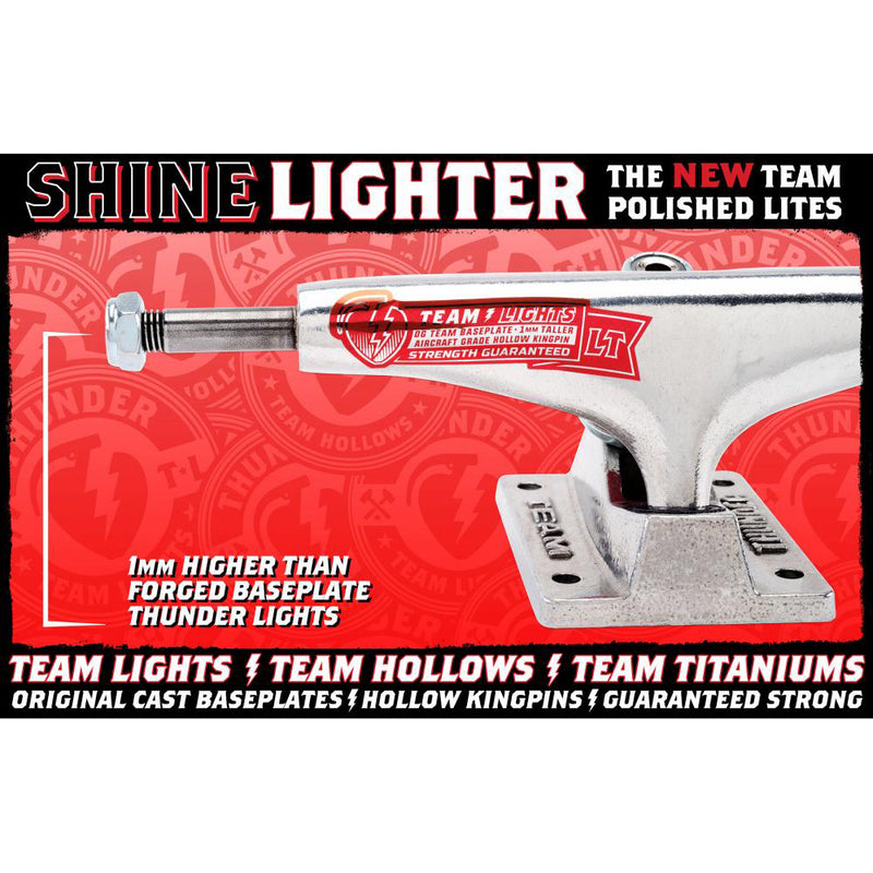 Thunder 148 Hollow Lights Team Lites polished trucks 8.25"