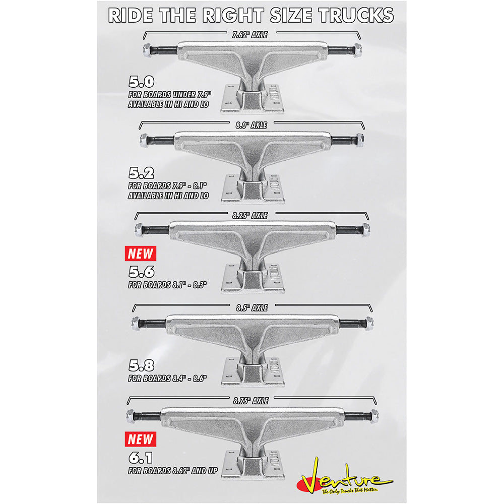 Venture 5.6 Polished Skateboard Trucks 8.25"